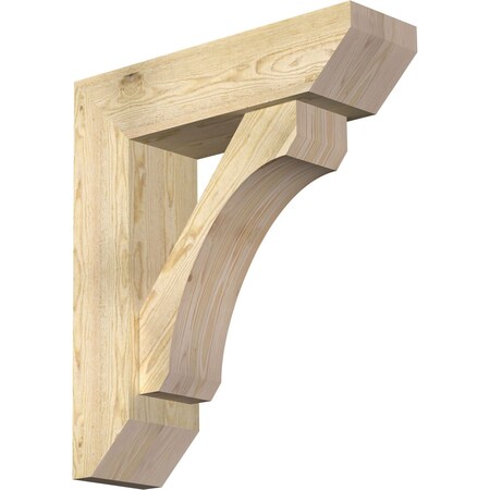 Ekena Millwork Legacy Slat Rough Sawn Bracket w/ Offset Brace, Douglas Fir, 8"W x 28"D x 32"H BKT0806X28X32LEC06RDF